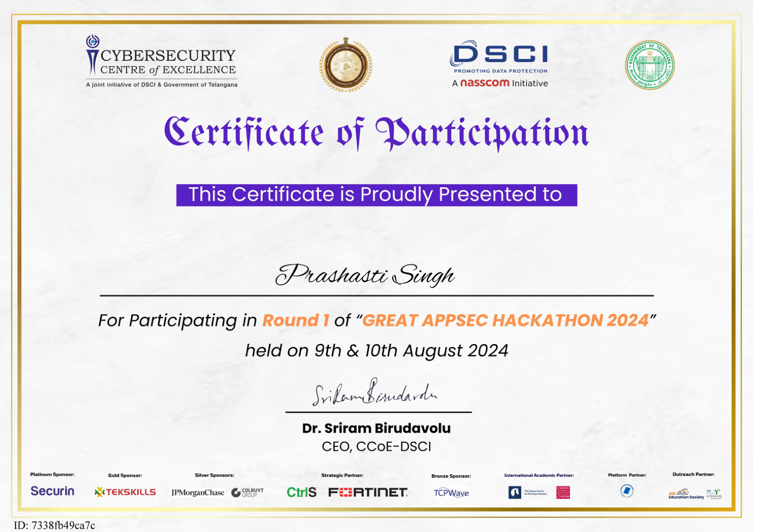 Certificate of Achievement
