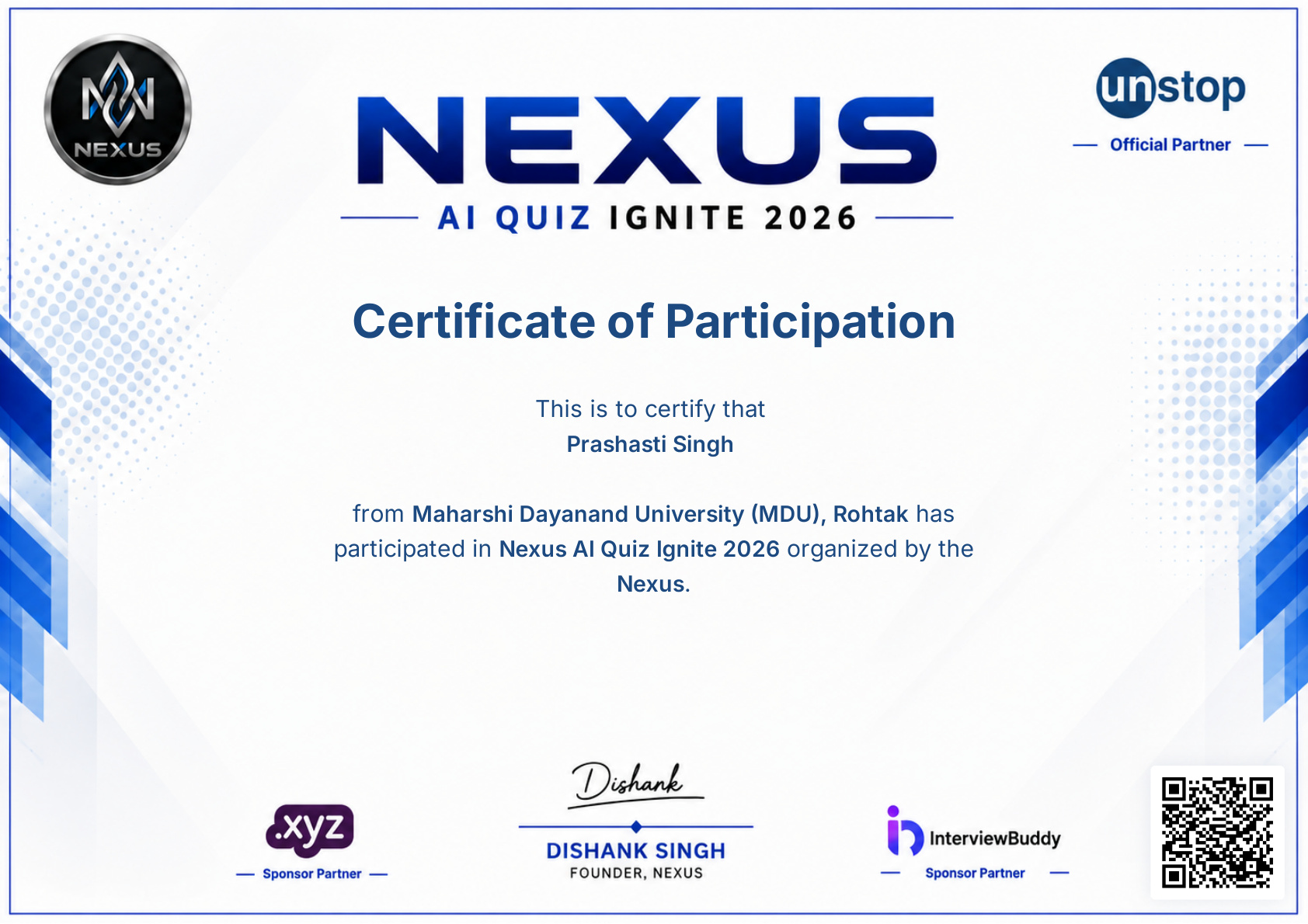 Official Certificate